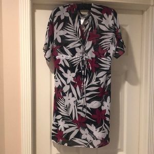 Tommy Bahama Black and Red Floral Swim Coverup